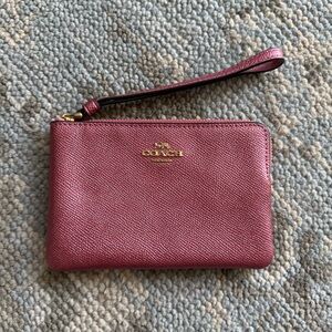 Coach Maroon Leather Wristlet